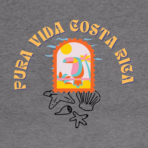 Pura Vida Costa Rica Funny Vecation by Grun illustration 